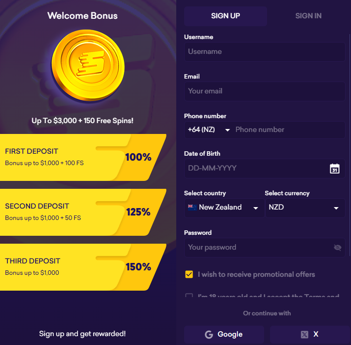 Spinbit Casino: Register